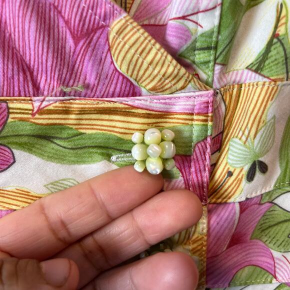 Kay Unger Y2K Floral Fit Flare Dress 6 Cotton Coquette Whimsical Retro vintage - Picture 8 of 9